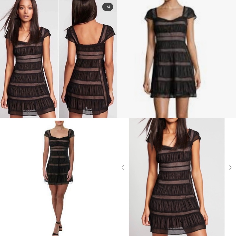 Free People Alicia Lace Black Mini Dress 🖤